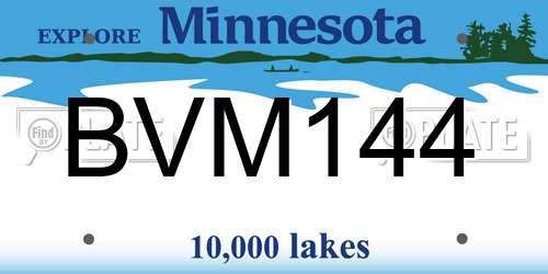 BVM144 Minnesota License Plate