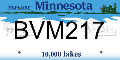 BVM217 Minnesota License Plate