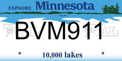 BVM911 Minnesota License Plate