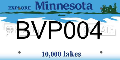 BVP004 Minnesota License Plate