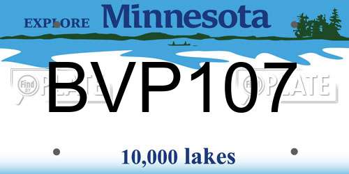 BVP107 Minnesota License Plate