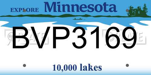 BVP3169 Minnesota License Plate