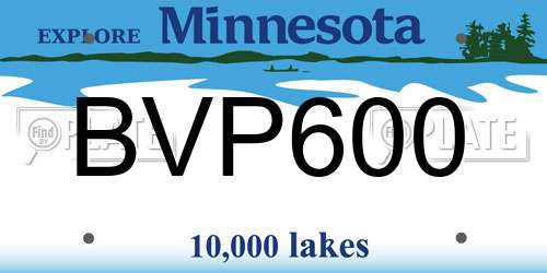 BVP600 Minnesota License Plate