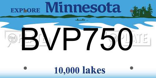 BVP750 Minnesota License Plate