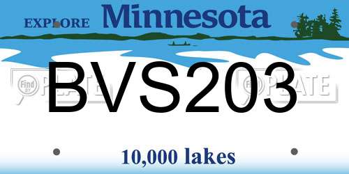 BVS203 Minnesota License Plate