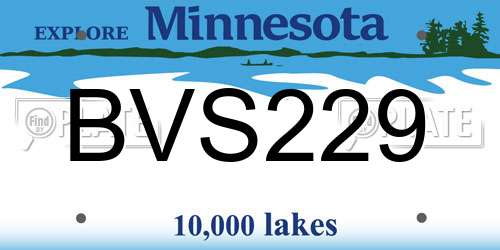 BVS229 Minnesota License Plate
