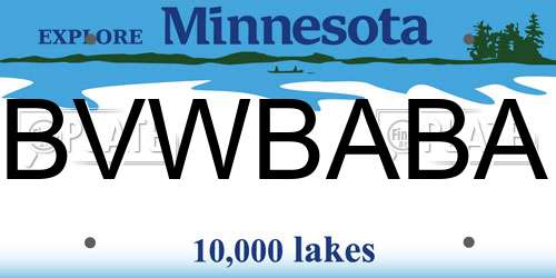 BVWBABA Minnesota License Plate