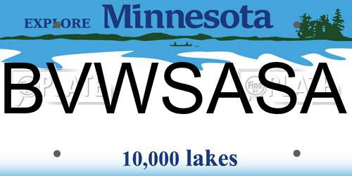 BVWSASA Minnesota License Plate