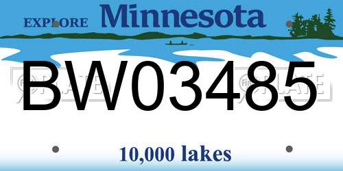 BW03485 Minnesota License Plate