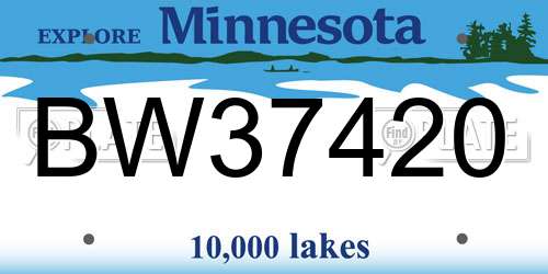 BW37420 Minnesota License Plate