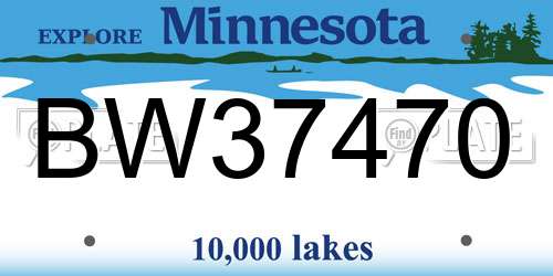 BW37470 Minnesota License Plate