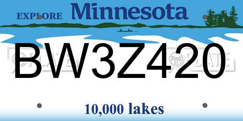 BW3Z420 Minnesota License Plate