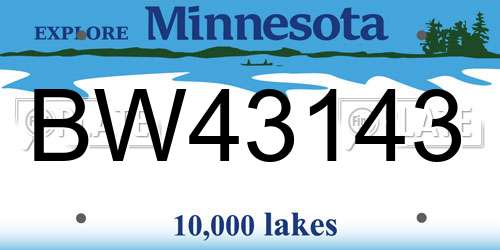 BW43143 Minnesota License Plate