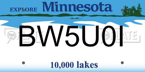 BW5U0I Minnesota License Plate