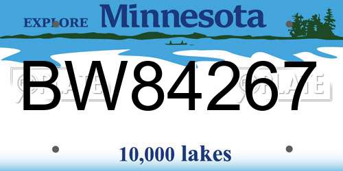 BW84267 Minnesota License Plate
