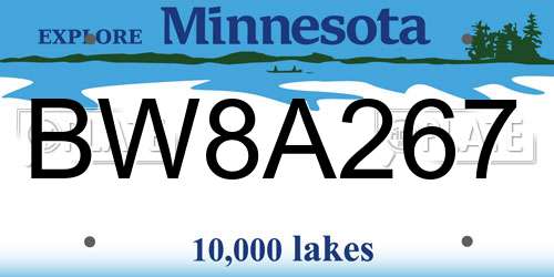 BW8A267 Minnesota License Plate