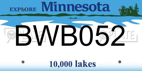 BWB052 Minnesota License Plate