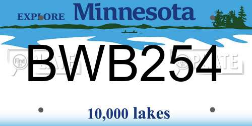 BWB254 Minnesota License Plate