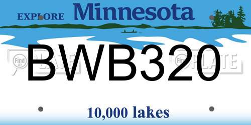 BWB320 Minnesota License Plate