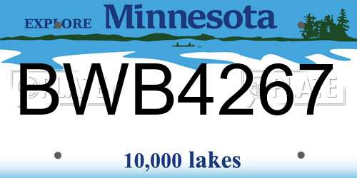 BWB4267 Minnesota License Plate