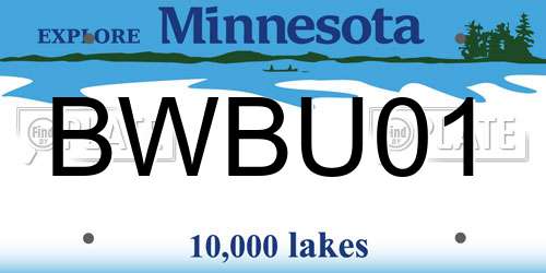 BWBU01 Minnesota License Plate