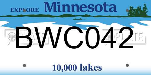BWC042 Minnesota License Plate