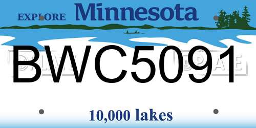 BWC5091 Minnesota License Plate