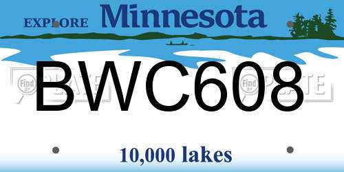 BWC608 Minnesota License Plate