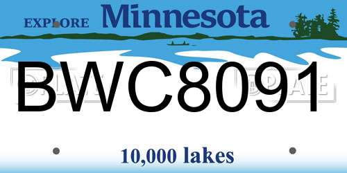 BWC8091 Minnesota License Plate