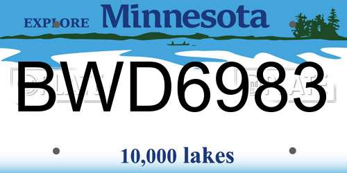 BWD6983 Minnesota License Plate