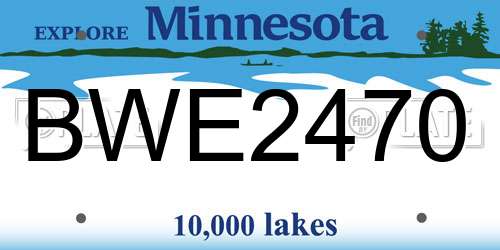 BWE2470 Minnesota License Plate