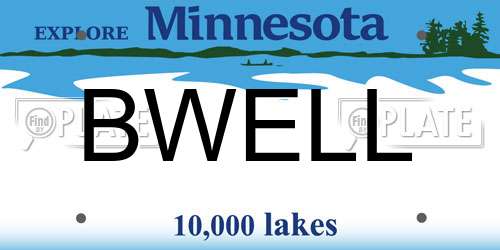 BWELL Minnesota License Plate
