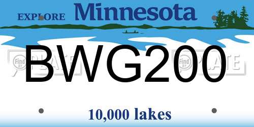 BWG200 Minnesota License Plate