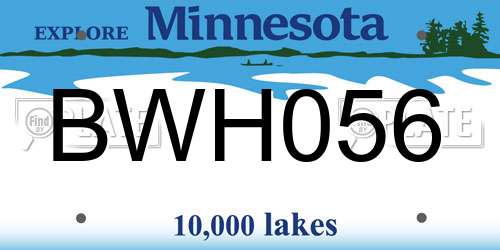 BWH056 Minnesota License Plate