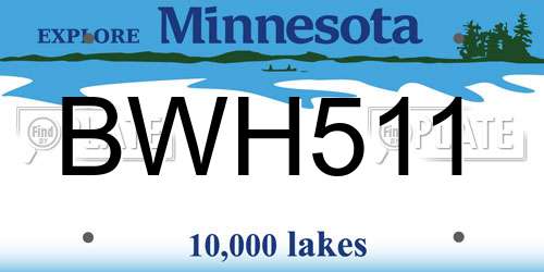 BWH511 Minnesota License Plate