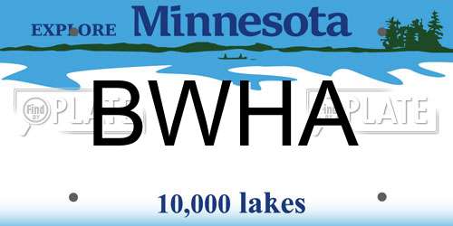 BWHA Minnesota License Plate
