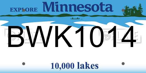 BWK1014 Minnesota License Plate