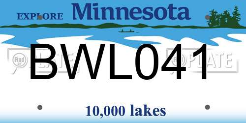 BWL041 Minnesota License Plate