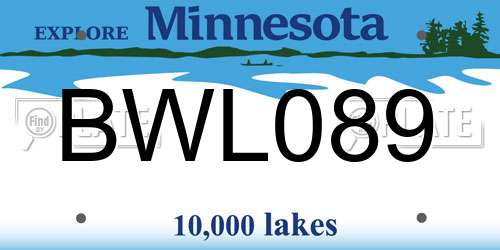 BWL089 Minnesota License Plate