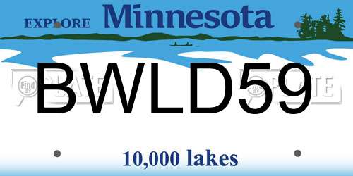 BWLD59 Minnesota License Plate