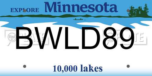 BWLD89 Minnesota License Plate