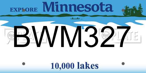 BWM327 Minnesota License Plate