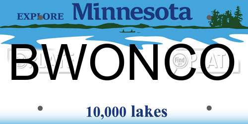 BWONCO Minnesota License Plate