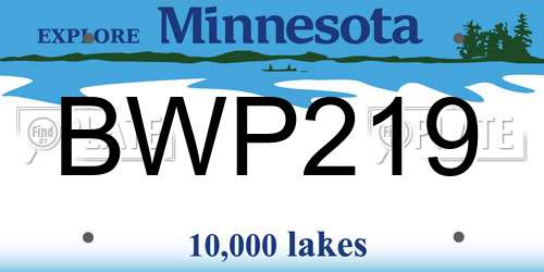BWP219 Minnesota License Plate