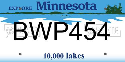 BWP454 Minnesota License Plate