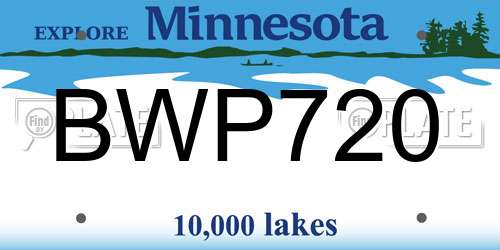 BWP720 Minnesota License Plate