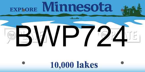 BWP724 Minnesota License Plate
