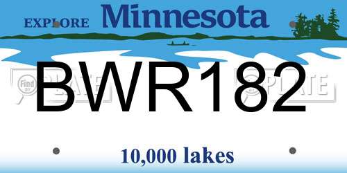 BWR182 Minnesota License Plate