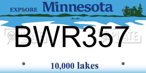 BWR357 Minnesota License Plate