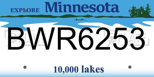 BWR6253 Minnesota License Plate